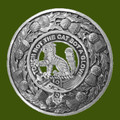 Gow Clan Crest Thistle Round Stylish Pewter Clan Badge Plaid Brooch