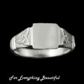 Celtic Trinity Knot Small Signet Mens Sterling Silver Ring Sizes R-Z