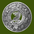 Graham Of Menteith Clan Crest Thistle Round Stylish Pewter Clan Badge Plaid Brooch