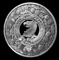 Graham Of Menteith Clan Crest Thistle Round Sterling Silver Clan Badge Plaid Brooch