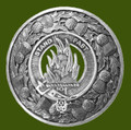 Grant Clan Crest Thistle Round Stylish Pewter Clan Badge Plaid Brooch