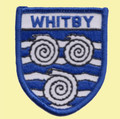 United Kingdom Whitby Yorkshire Shield Places Embroidered Cloth Patch Set x 3
