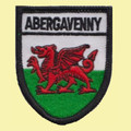 Wales Abergavenny Shield Places Embroidered Cloth Patch Set x 3