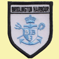 United Kingdom Bridlington Harbour Shield Places Embroidered Cloth Patch Set x 3