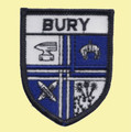 United Kingdom Bury Shield Places Embroidered Cloth Patch Set x 3