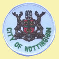 City Of Nottingham Round Places Embroidered Cloth Patch Set x 3
