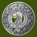 Hall Clan Crest Thistle Round Stylish Pewter Clan Badge Plaid Brooch