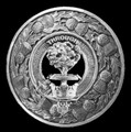 Hamilton Clan Crest Thistle Round Sterling Silver Clan Badge Plaid Brooch