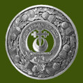 Hannay Clan Crest Thistle Round Stylish Pewter Clan Badge Plaid Brooch
