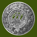 Harkness Clan Crest Thistle Round Stylish Pewter Clan Badge Plaid Brooch