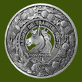 Horsburgh Clan Crest Thistle Round Stylish Pewter Clan Badge Plaid Brooch