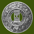 Houston Clan Crest Thistle Round Stylish Pewter Clan Badge Plaid Brooch
