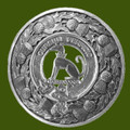 Hunter Clan Crest Thistle Round Stylish Pewter Clan Badge Plaid Brooch