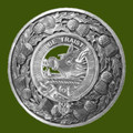 Innes Clan Crest Thistle Round Stylish Pewter Clan Badge Plaid Brooch