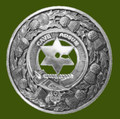 Jardine Clan Crest Thistle Round Stylish Pewter Clan Badge Plaid Brooch
