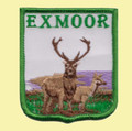 United Kingdom Exmoor Shield Places Embroidered Cloth Patch Set x 3