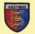 United Kingdom Hastings Shield Places Embroidered Cloth Patch Set x 3