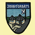 Scotland John OGroats Shield Places Embroidered Cloth Patch Set x 3