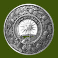 Kerr Clan Crest Thistle Round Stylish Pewter Clan Badge Plaid Brooch