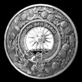 Kerr Clan Crest Thistle Round Sterling Silver Clan Badge Plaid Brooch