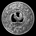 Laing Clan Crest Thistle Round Sterling Silver Clan Badge Plaid Brooch