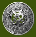 Lennox Clan Crest Thistle Round Stylish Pewter Clan Badge Plaid Brooch