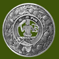 Livingston Clan Crest Thistle Round Stylish Pewter Clan Badge Plaid Brooch