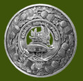 Lockhart Clan Crest Thistle Round Stylish Pewter Clan Badge Plaid Brooch