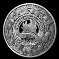 Lockhart Clan Crest Thistle Round Sterling Silver Clan Badge Plaid Brooch