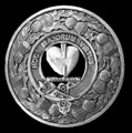 Logan Clan Crest Thistle Round Sterling Silver Clan Badge Plaid Brooch