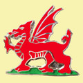 Welsh Dragon Figure Enamel Badge Lapel Pin Set x 3