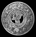 MacAlpine Clan Crest Thistle Round Sterling Silver Clan Badge Plaid Brooch
