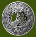 MacAulay Clan Crest Thistle Round Stylish Pewter Clan Badge Plaid Brooch