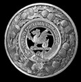 MacBeth Clan Crest Thistle Round Sterling Silver Clan Badge Plaid Brooch