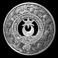 MacColl Clan Crest Thistle Round Sterling Silver Clan Badge Plaid Brooch