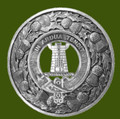 MacCallum Clan Crest Thistle Round Stylish Pewter Clan Badge Plaid Brooch