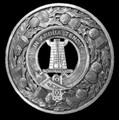MacCallum Clan Crest Thistle Round Sterling Silver Clan Badge Plaid Brooch