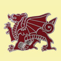 Welsh Dragon Figure National Symbol Enamel Badge Lapel Pin Set x 3
