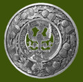 MacDonald Of Keppoch Clan Crest Thistle Round Stylish Pewter Clan Badge Plaid Brooch