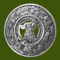 MacEwen Clan Crest Thistle Round Stylish Pewter Clan Badge Plaid Brooch