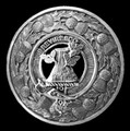 MacEwen Clan Crest Thistle Round Sterling Silver Clan Badge Plaid Brooch
