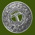 MacInnes Clan Crest Thistle Round Stylish Pewter Clan Badge Plaid Brooch