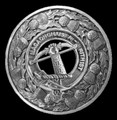 MacInnes Clan Crest Thistle Round Sterling Silver Clan Badge Plaid Brooch