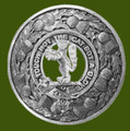 MacIntosh Clan Crest Thistle Round Stylish Pewter Clan Badge Plaid Brooch