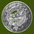 MacIver Clan Crest Thistle Round Stylish Pewter Clan Badge Plaid Brooch
