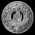 MacKenzie Clan Crest Thistle Round Sterling Silver Clan Badge Plaid Brooch