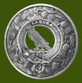 MacKie Clan Crest Thistle Round Stylish Pewter Clan Badge Plaid Brooch