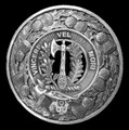 MacLaine Clan Crest Thistle Round Sterling Silver Clan Badge Plaid Brooch