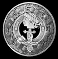 MacLellan Clan Crest Thistle Round Sterling Silver Clan Badge Plaid Brooch