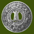 MacNaughton Clan Crest Thistle Round Stylish Pewter Clan Badge Plaid Brooch